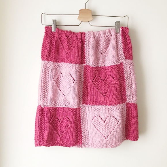 Redesigned heart granny square knit short skirt - Picture 11 of 15